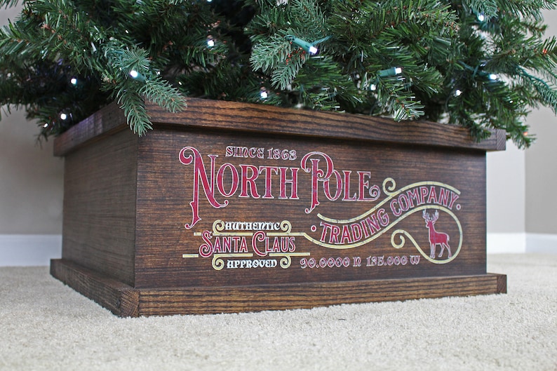 christmas tree wooden box uv printed