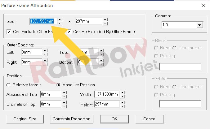 configuración de tamaño en Maintop-1