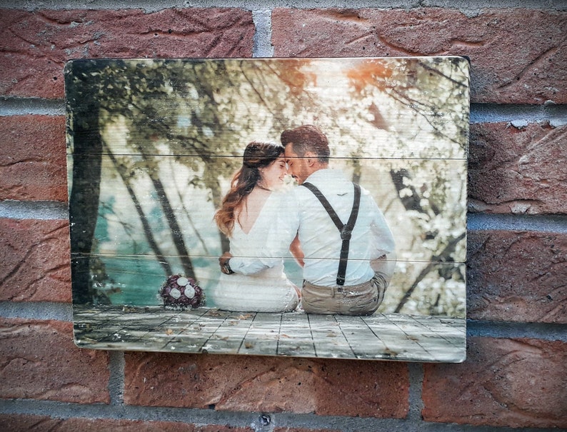 wedding photos on wooden slate board uv printed-2